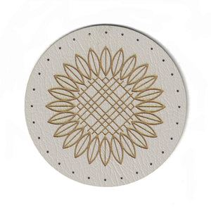 sunflower - 2 Inch Round Faux Leather Patch