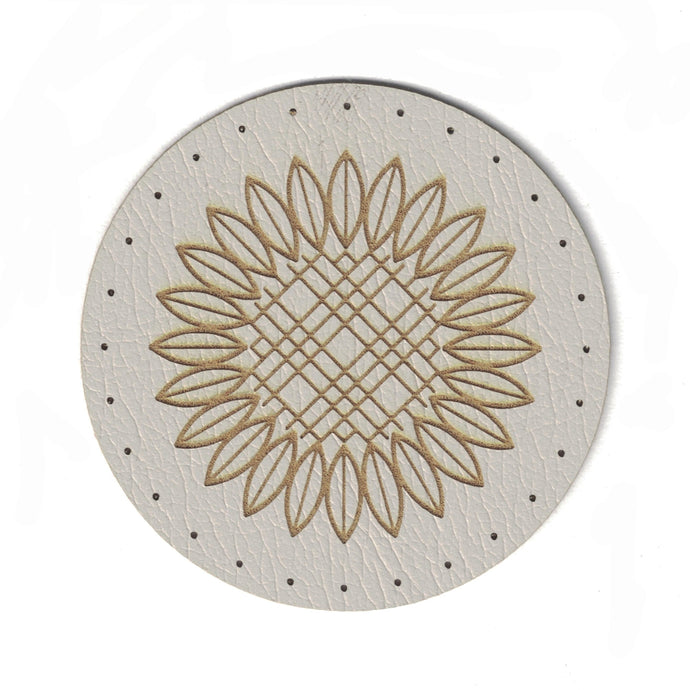 sunflower - 2 Inch Round Faux Leather Patch