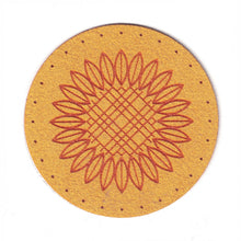 sunflower - 2 Inch Round Faux Suede Patch