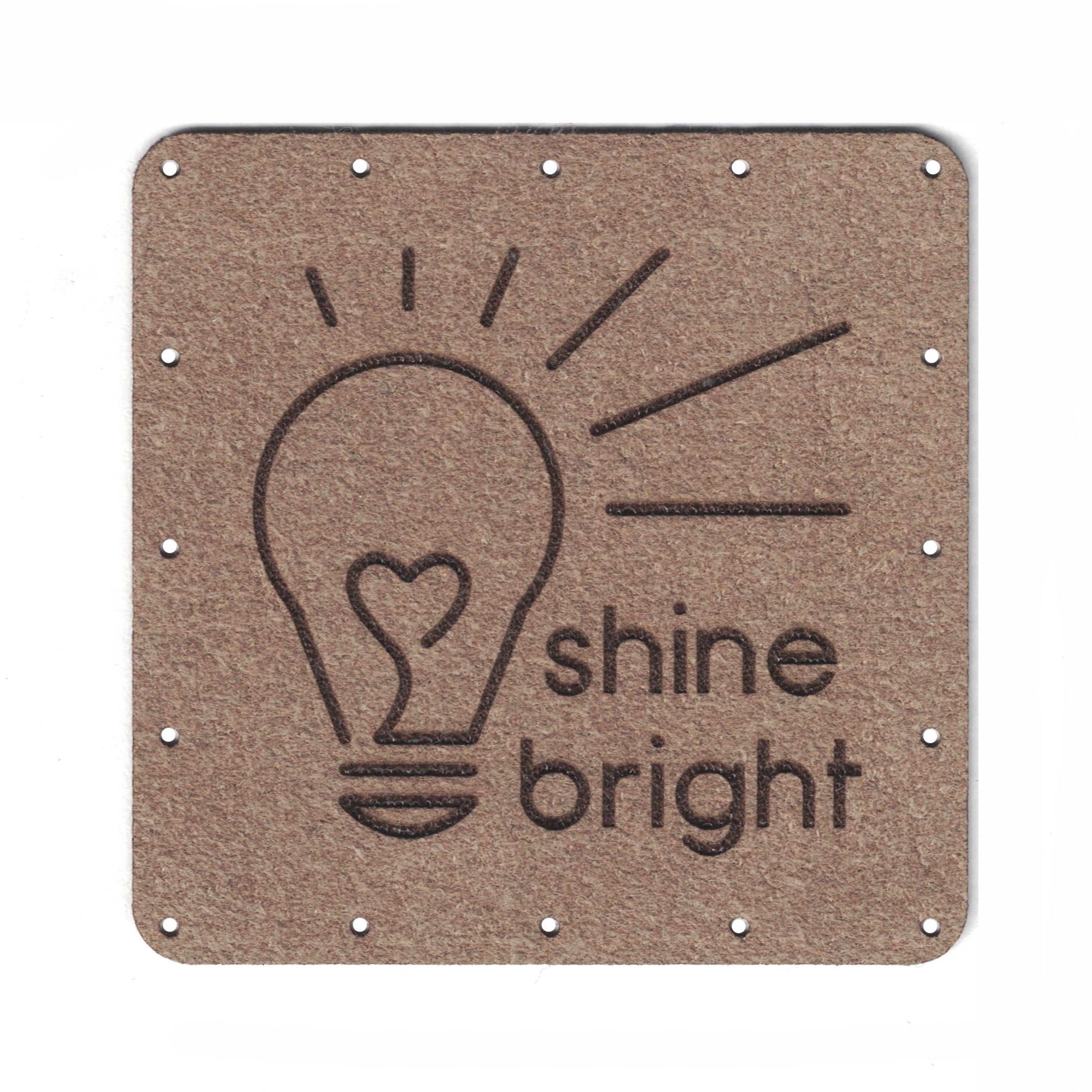 shine bright - 2 Inch Faux Suede Patch