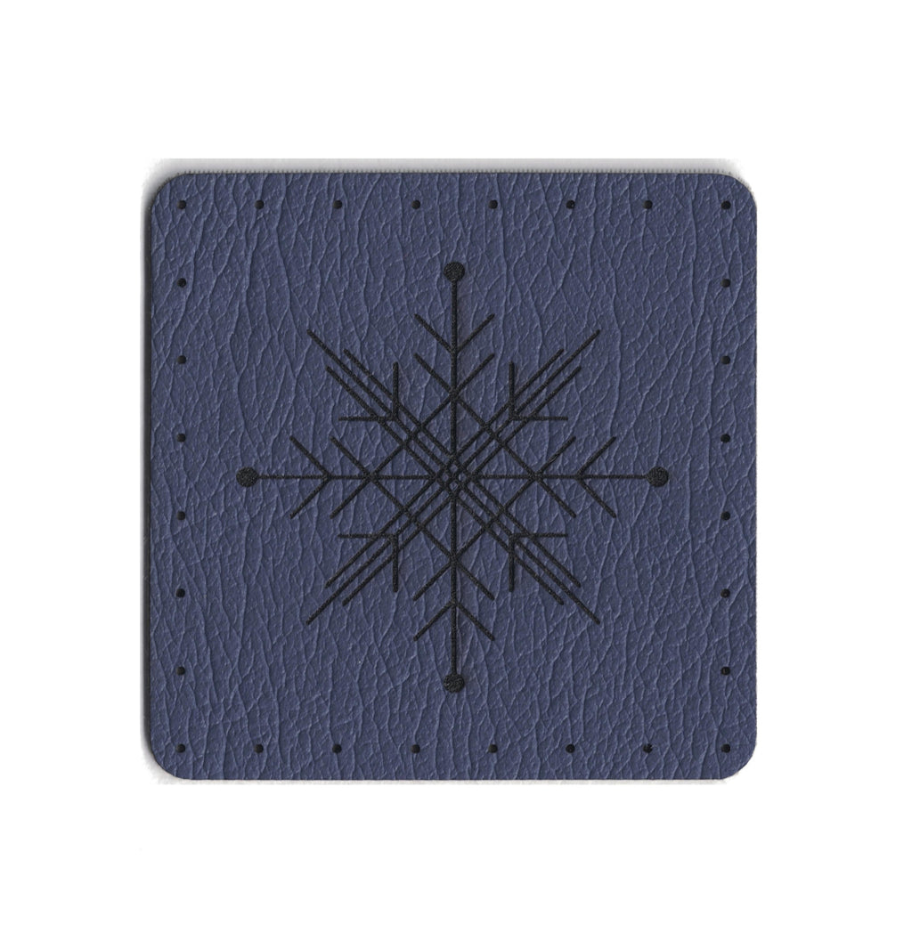 snowflake - 1.75 Inch Square Faux Leather Patch