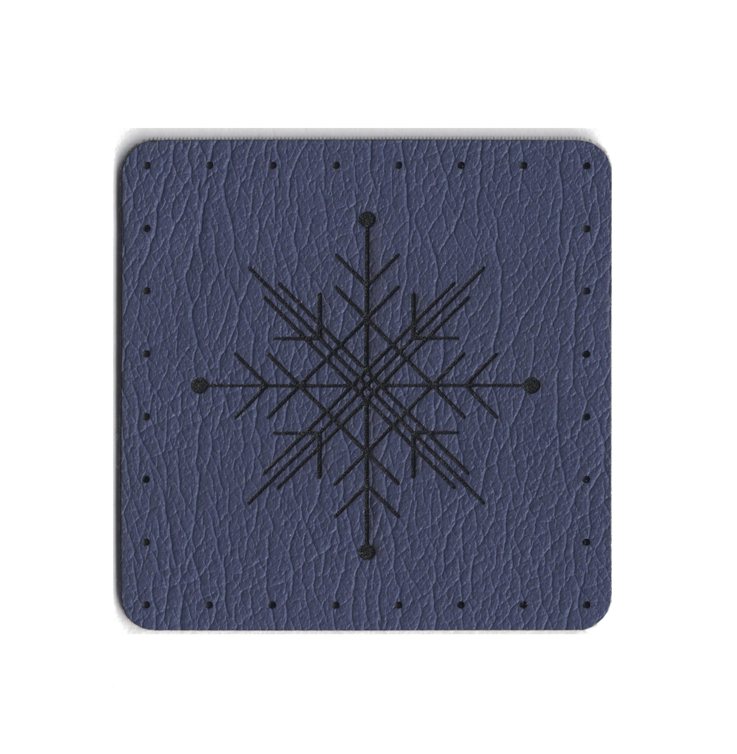 snowflake - 1.75 Inch Square Faux Leather Patch