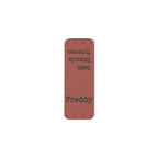 CUSTOM - stuffed animal name tag - 0.75 x 2 Inch Faux Leather