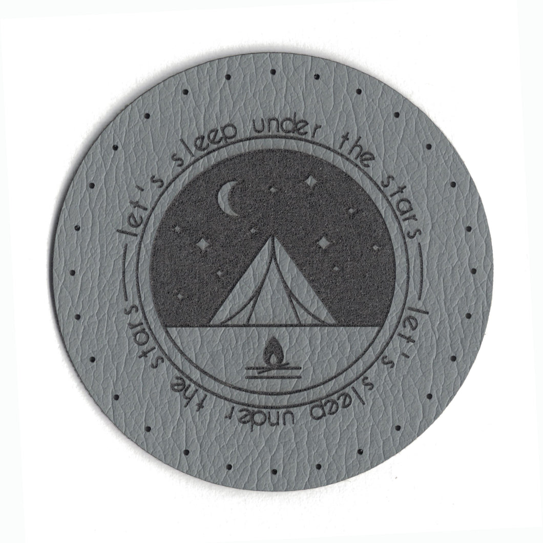 let's sleep under the stars - 2 Inch Round Faux Leather Patch