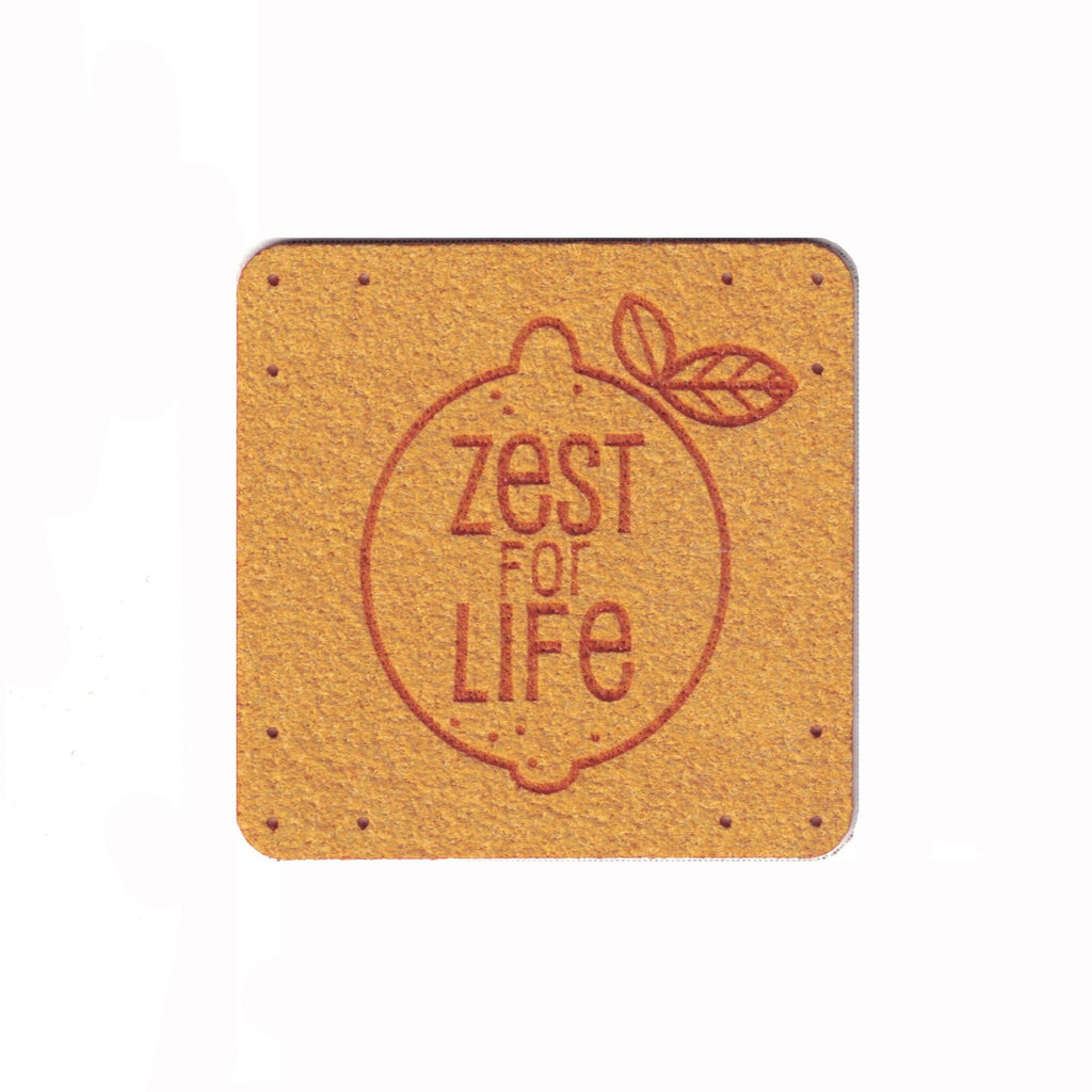 ZEST FOR LIFE - 1.5 Inch Faux Suede Patch