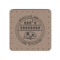 adventure awaits  - 1.75 Inch Square Faux Leather Patch