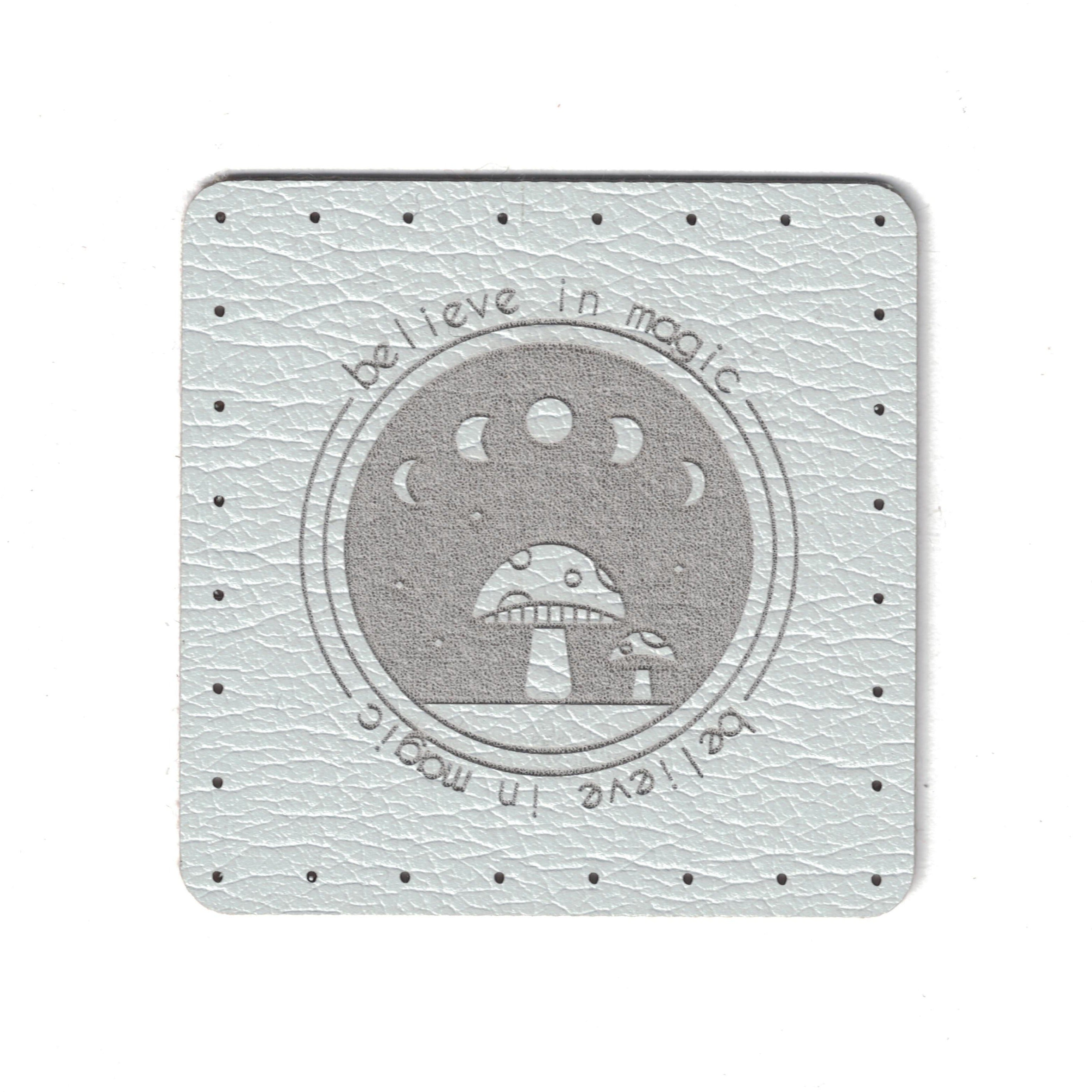 believe in magic  - 1.75 Inch Square Faux Leather Patch