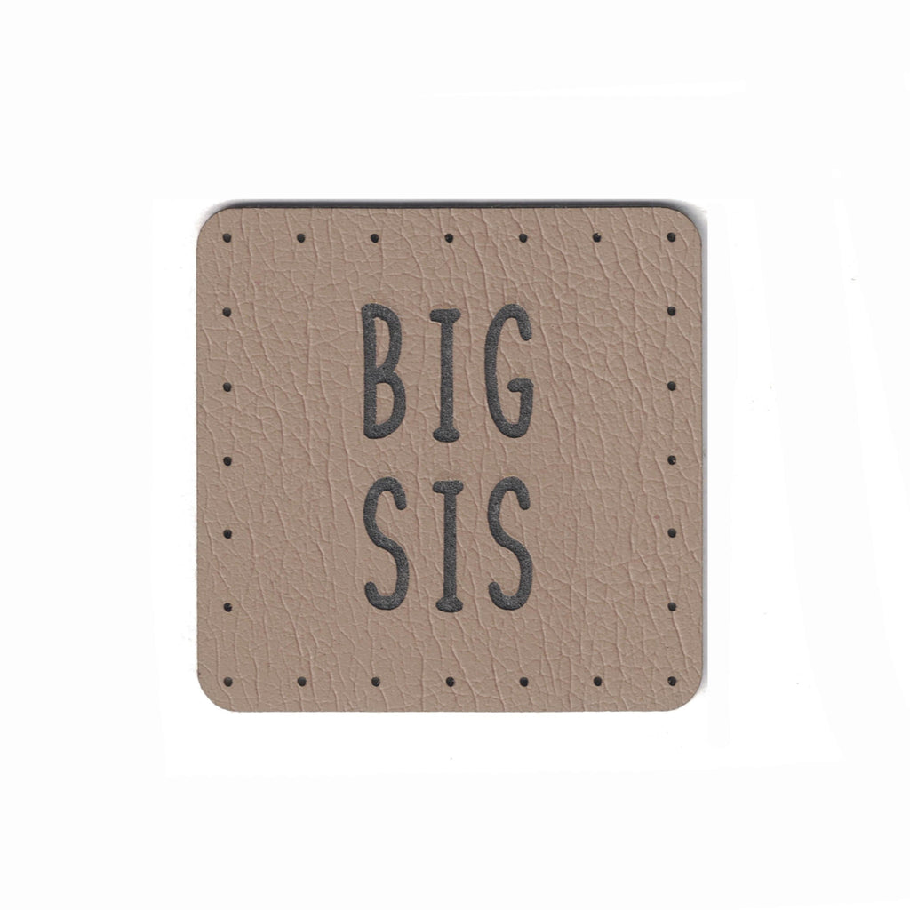 big sis - 1.5 Inch Square Faux Leather Patch