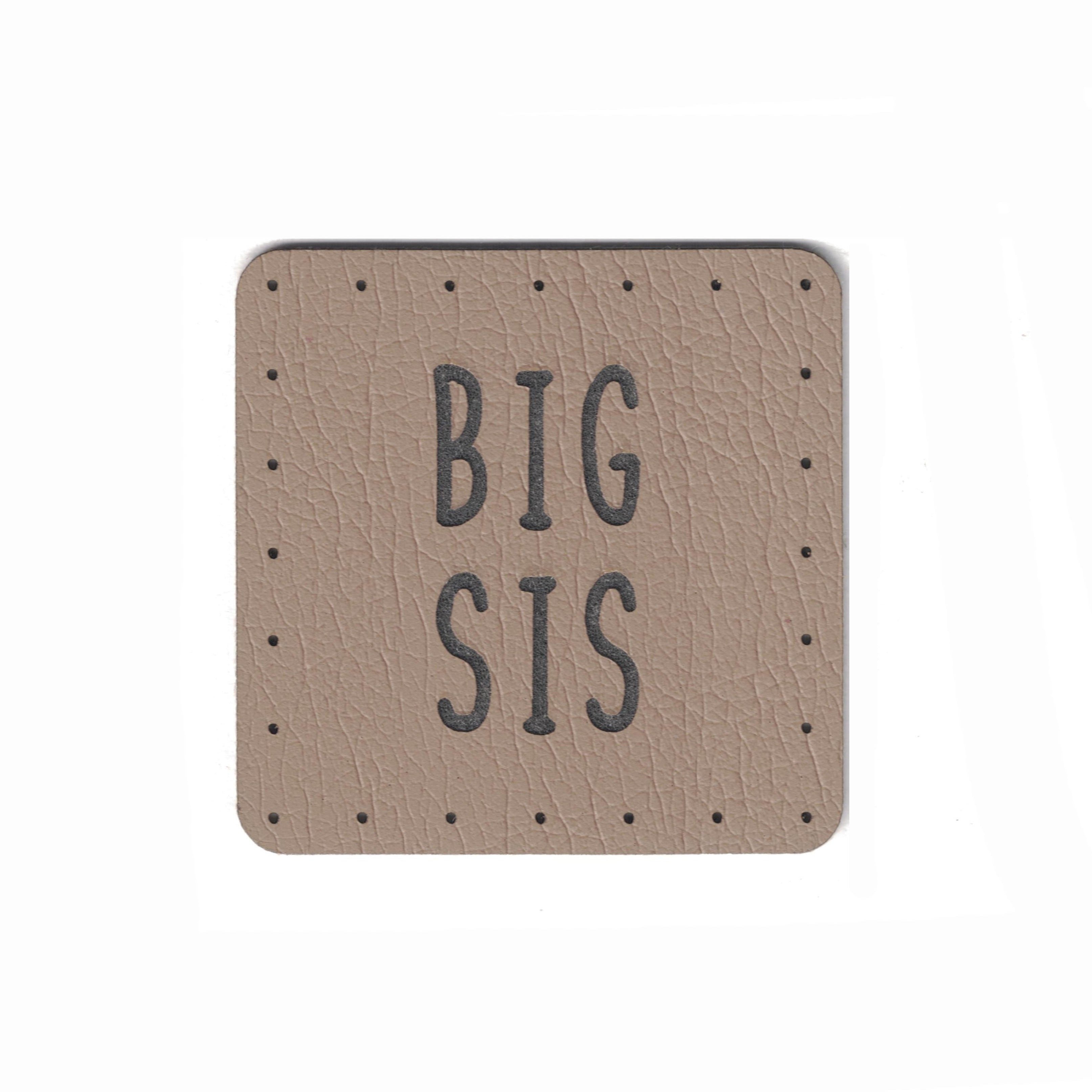 big sis - 1.5 Inch Square Faux Leather Patch