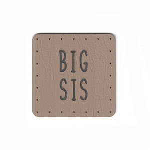 big sis - 1.5 Inch Square Faux Leather Patch