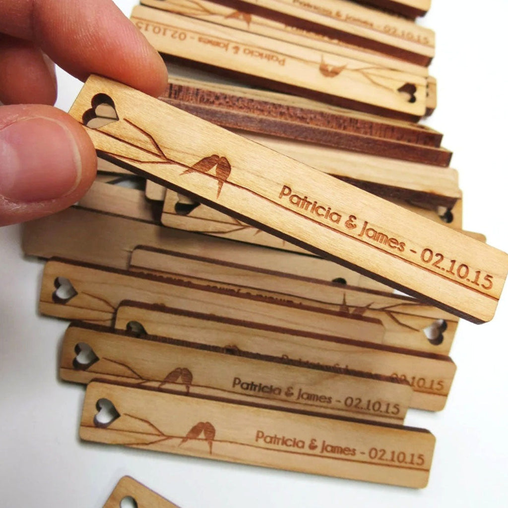 0.5 x 3 Inch - Custom Love Birds Tags