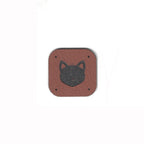 cat - 0.75 Inch Square Faux Leather Patch