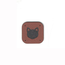 cat - 0.75 Inch Square Faux Leather Patch