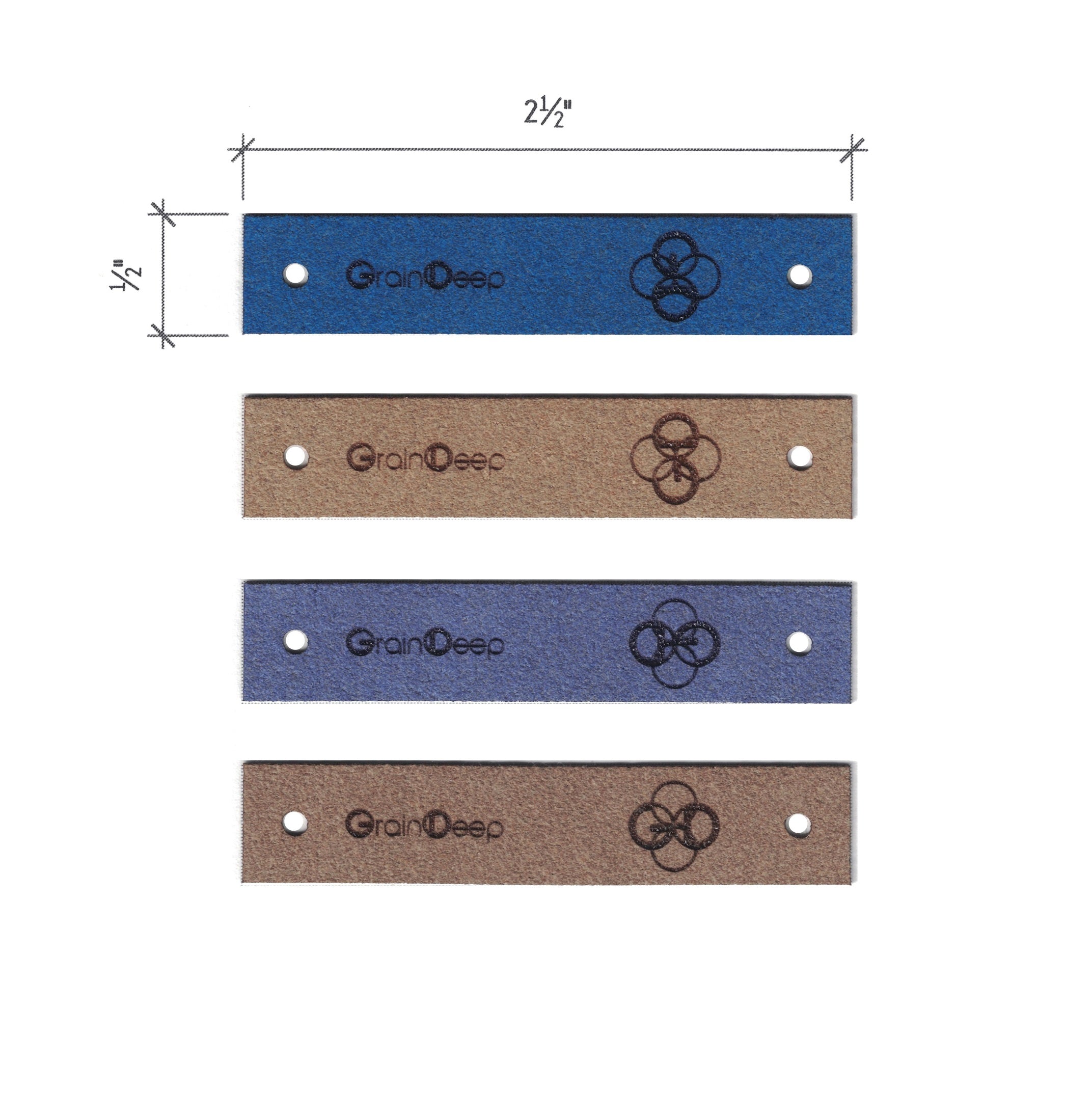 0.5 x 2.5 Inch - Custom Tags - Fold Over - Rivet Style
