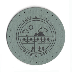 take a hike - 2 Inch Round Faux Leather Patch