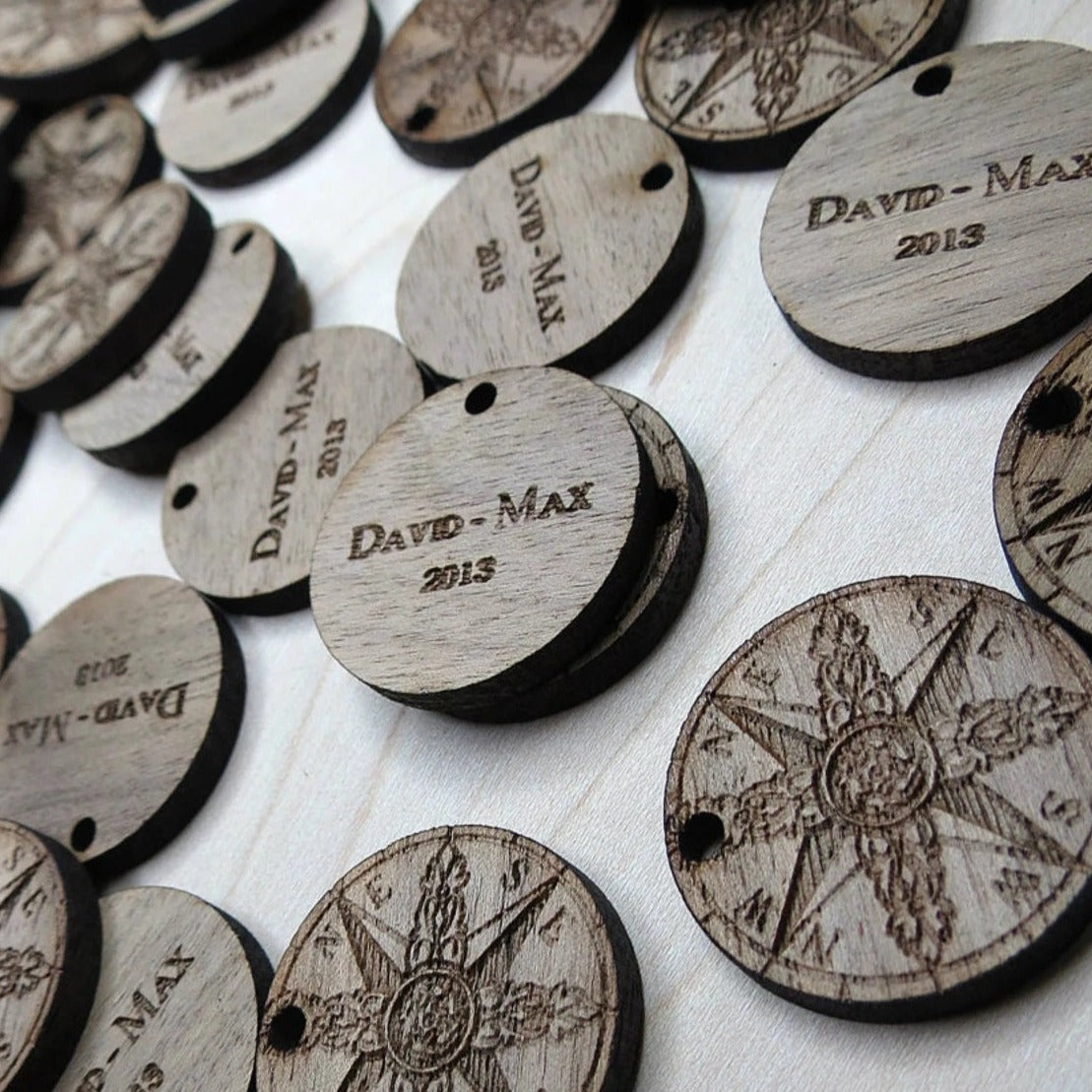 1 x 1 Inch - Custom Tags