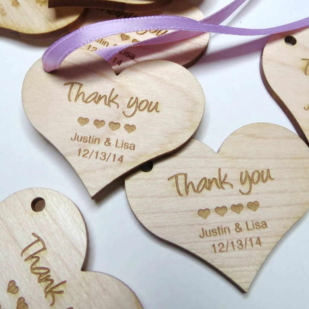 2 x 2 Inch - Custom Heart Tags