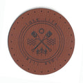 lake life - 2 Inch Round Faux Leather Patch