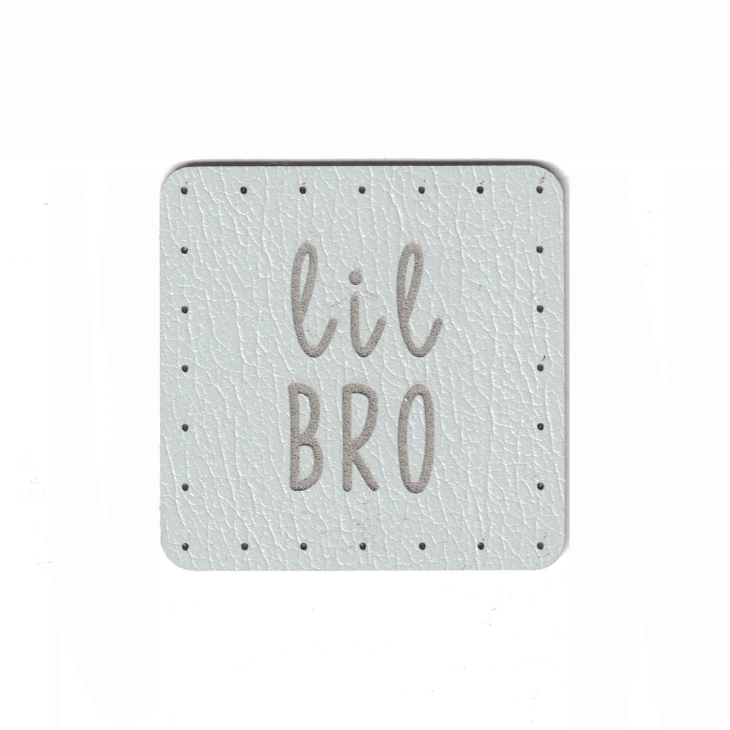 lil bro - 1.5 Inch Square Faux Leather Patch