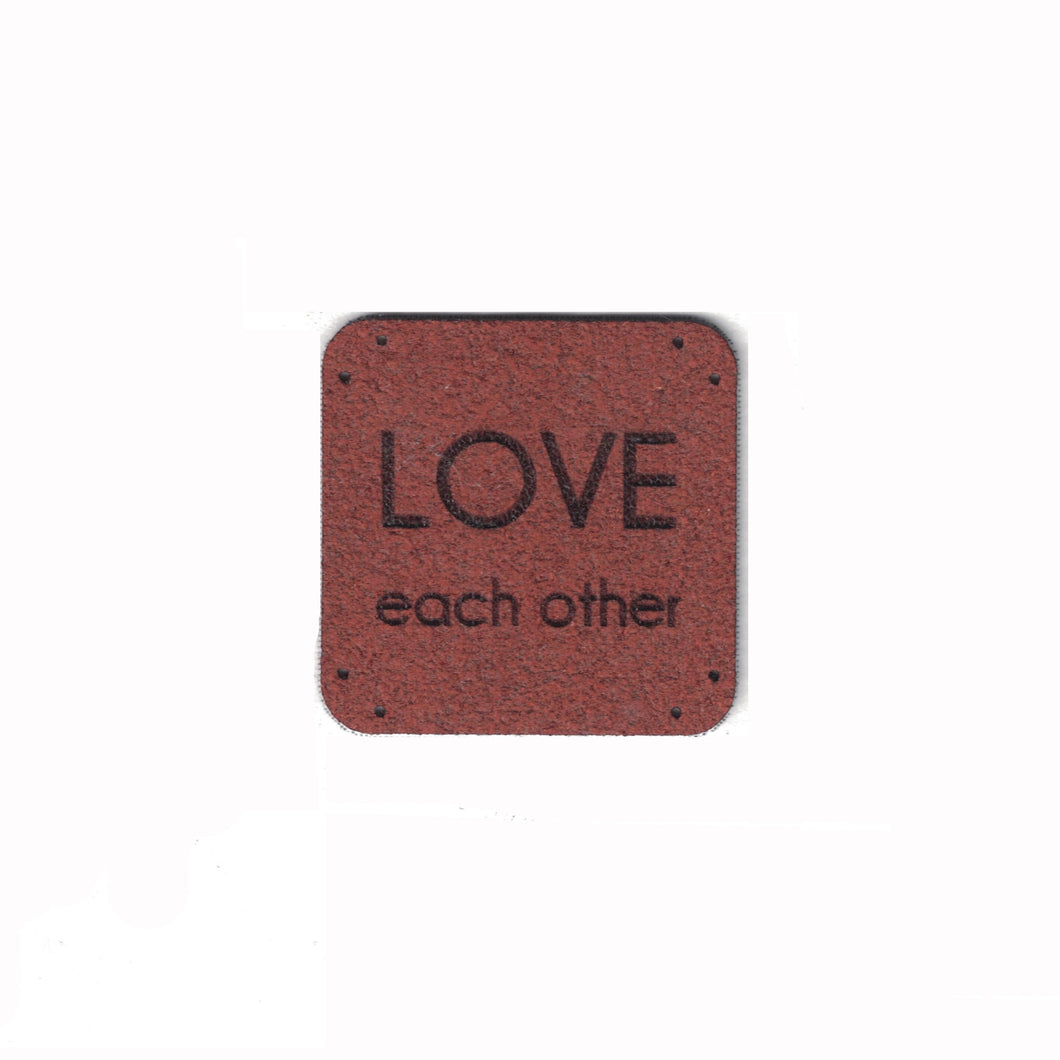 LOVE each other - 1 Inch Faux Suede Patch