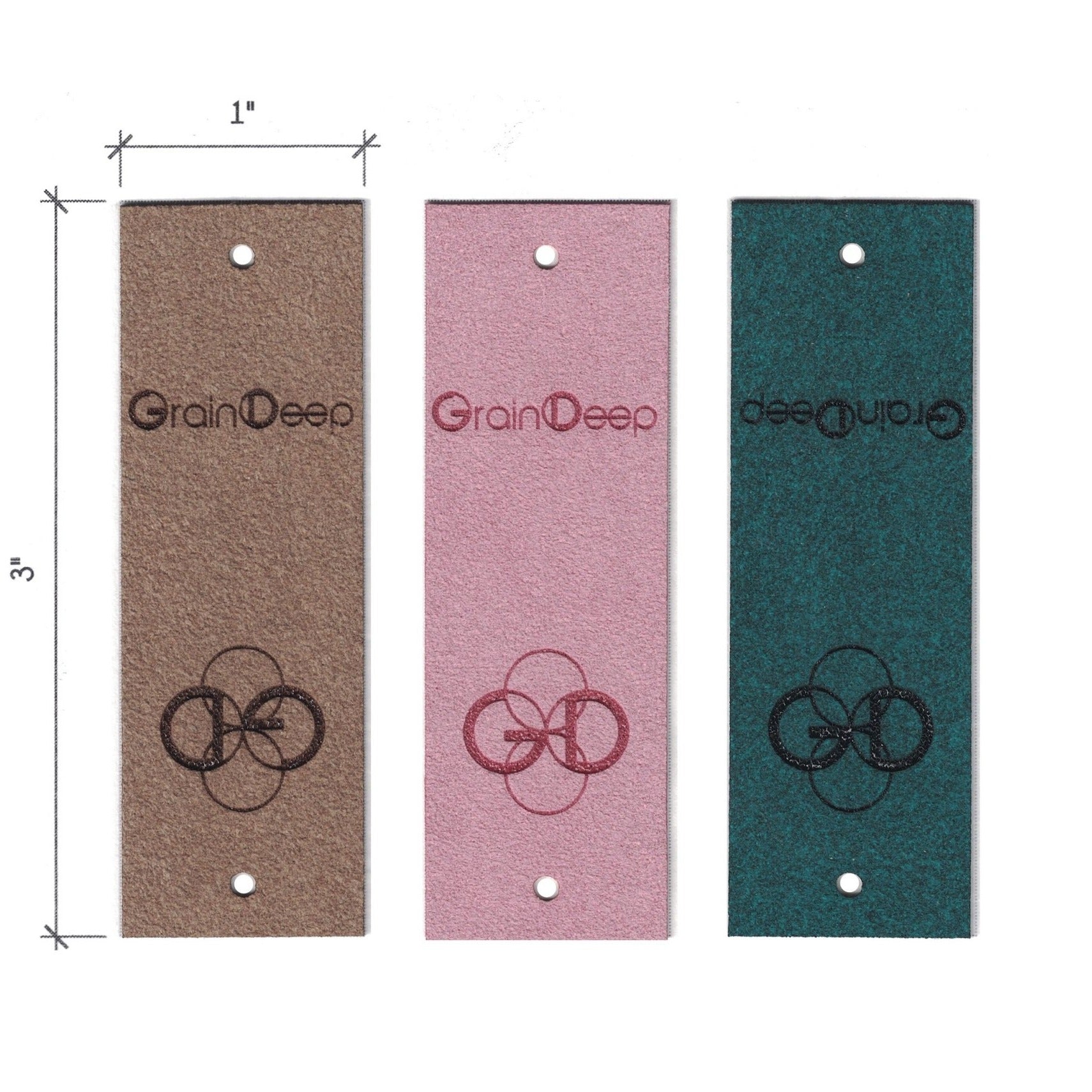 1 x 3 Inch - Custom Tags - Fold Over - Rivet Style