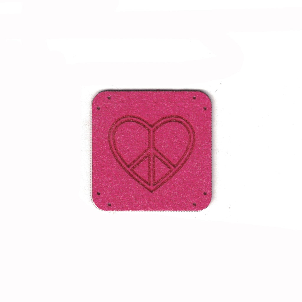 peace heart - 1 Inch Faux Suede Patch