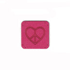 peace heart - 1 Inch Faux Suede Patch