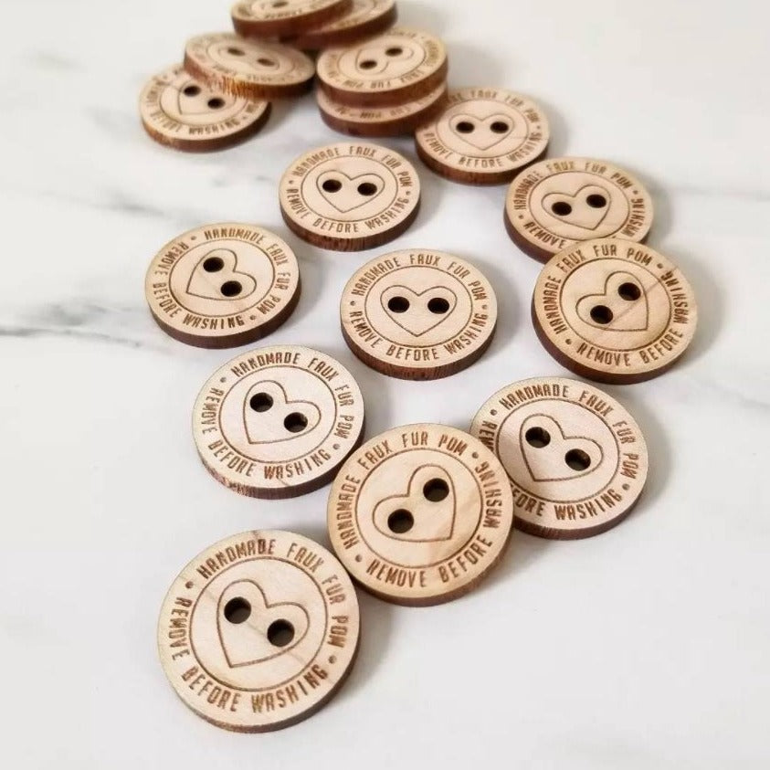 Wooden Pom Pom Button