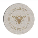save the bees - 2 Inch Round Faux Leather Patch