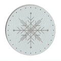 snowflake - 2 Inch Round Faux Leather Patch