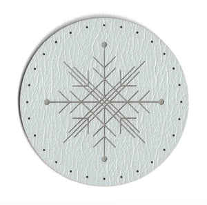 snowflake - 2 Inch Round Faux Leather Patch
