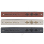 HANDMADE WITH LOVE - 0.5 x 4 Inch Faux Leather - Rivet Style