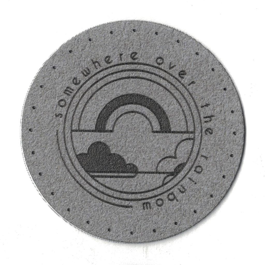 somewhere over the rainbow - 2 Inch Round Faux Suede Patch