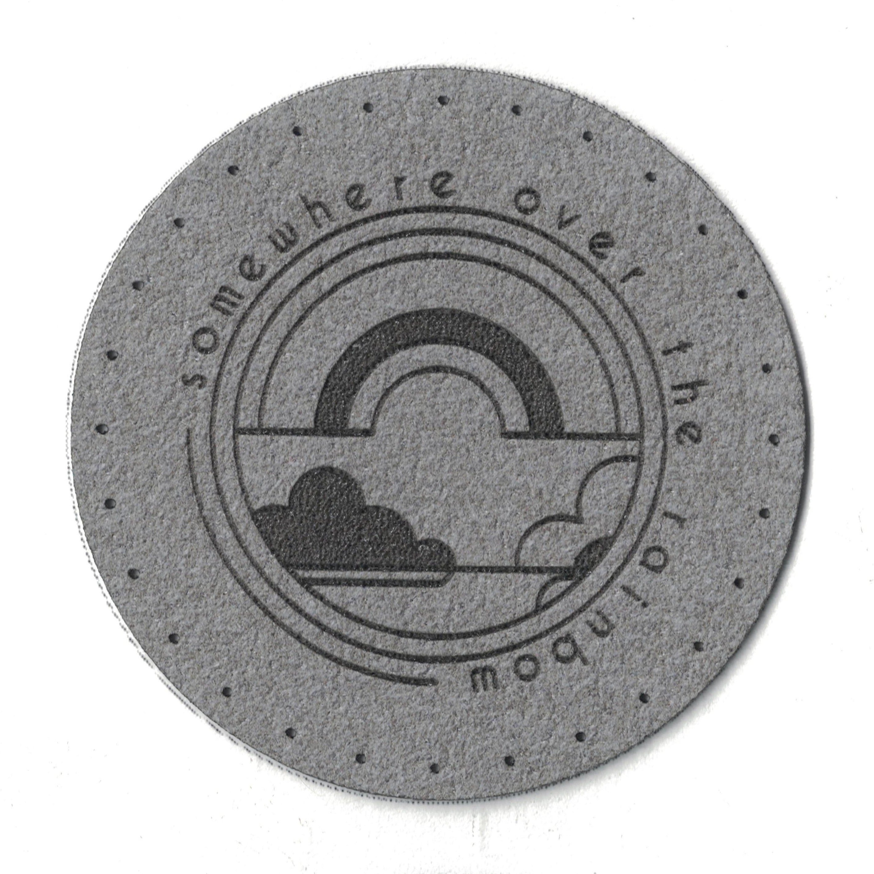 somewhere over the rainbow - 2 Inch Round Faux Suede Patch