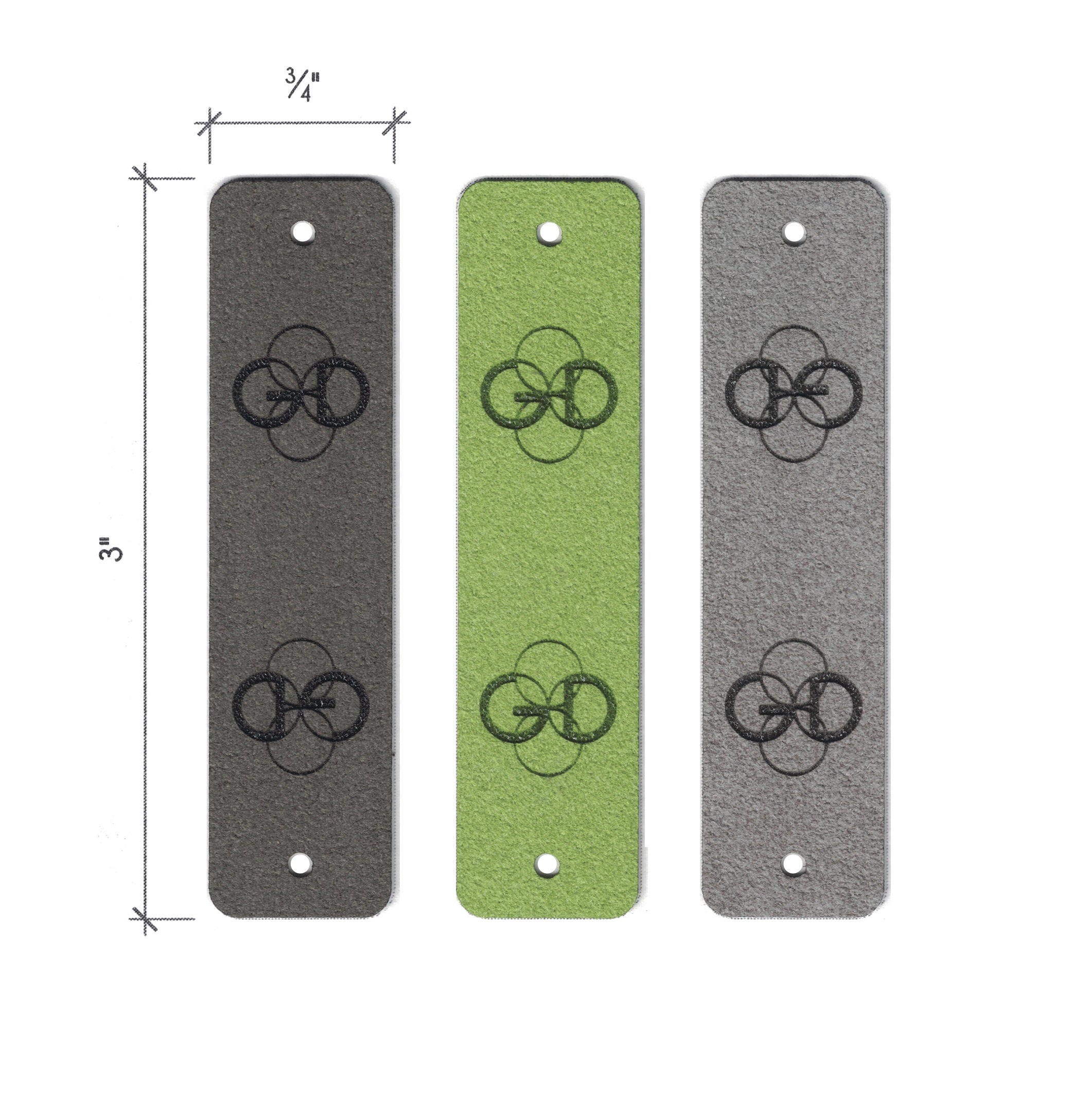 0.75 x 3 Inch - Custom Tags - Fold Over - Rivet Style